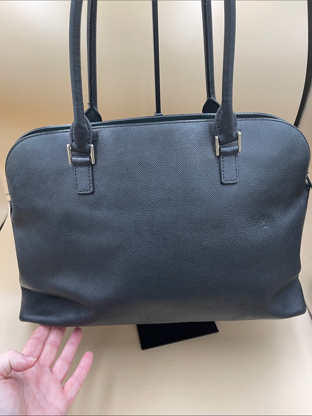 kate spade navy Leather Dome Work  Tote with Gold Logo 3 Sections - Picture 2 of 8